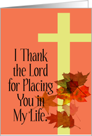 I Thank the Lord for You - Thanksgiving card