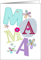 Mama, happy mother’s day in German, letters and flowers card