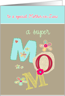 to my mother-in-law, happy mother in law day, bright letters & florals card