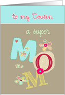 to my cousin, happy mother’s day, letters & florals card