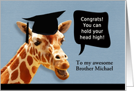 Congrats on graduating, customizable card, smiling giraffe card