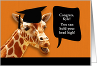 Kyle, Congrats on graduating, customizable card, giraffe card