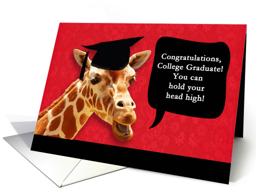 Congratulations on graduating from college, giraffe card (1074280)