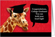 Congratulations on graduating from college, giraffe card