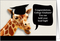 Congratulations on graduating from college, giraffe card