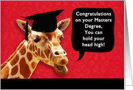 Congratulations on your Masters Degree, smiling giraffe card