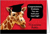 to an awesome brother, Congratulations Graduate, giraffe card