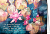 water lilies, get well soon, Christian encouragement scripture card