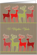 Merry Christmas in Scots, reindeer, kraft paper effect card