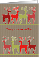 Customizable Christmas card, reindeer, kraft paper effect card