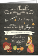 Happy Thanksgiving to my wonderful Great Grandma, chalkboard effect, card