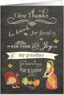 Happy Thanksgiving to my Grandma, chalkboard effect card