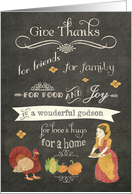 Happy Thanksgiving to my Godson, chalkboard effect card
