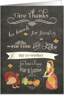 Happy Thanksgiving to my co-worker, chalkboard effect card