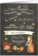 Happy Thanksgiving to my colleague, chalkboard effect card