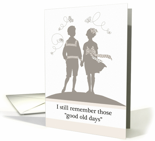 Happy Cousins Day, vintage retro boy and girl card (1143674)