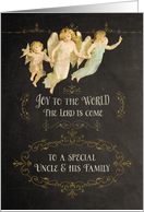 Merry Christmas to my Uncle and Family, chalkboard effect card