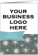 Customizable contemporary business Christmas photo card, snowflakes card
