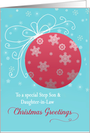 Merry Christmas to my Step Son & daughter-in-Law, ornament card
