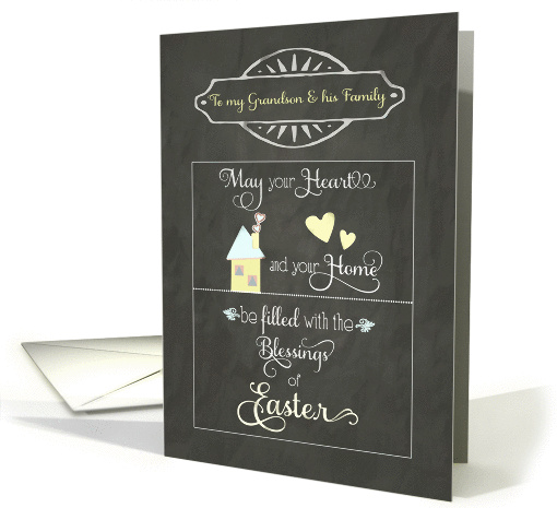 Easter Blessings to my Grandson and his family, chalkboard effect card