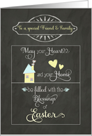 Easter Blessings to my friend and family, chalkboard effect card
