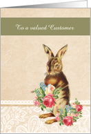 Happy Easter, customizable for all business relations, vintage bunny card