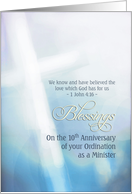 Blessings, 10th Anniversary, Ordination Minister, cross card