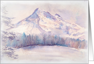 Mount Hood, Oregon, Blank note card, winter landscape card