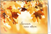 With deepest Sympathy in Finnish, Card, Autumn leaves card