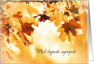 With deepest Sympathy in Norwegian, Autumn leaves card