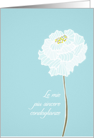 With deepest Sympathy in Italian, delicate white flower card