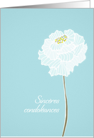 With deepest Sympathy in French, delicate white flower card