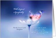 With deepest Sympathy, Loss of Military Daughter, red, white & blue card