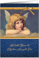 Merry Christmas in Cornish, vintage angel card