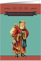 Merry Christmas in German, Frohe Weihnachten, Vintage Santa card