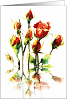 It’s our mutual birthday! Watercolor roses, Mirror Reflection card