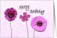 Happy Birthday card, Poppies & Irish blessing card