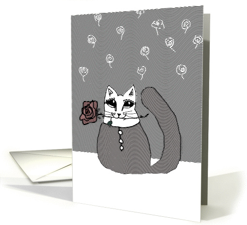 will you marry me - cat with rose card (175910)