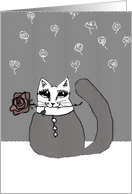 will you marry me - cat with rose card