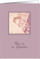 will you please be my godmother, lavender card