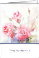 to my Grandparents, happy Grandparents Day, watercolor painting roses card