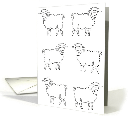 sheep kids coloring card (223057)