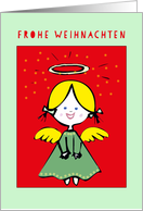 Frohe Weihnachten, Merry Christmas in German, Angel card
