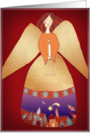 Angel holding candle, Christian Christmas card, card