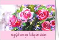 rose bouquet may god bless you today and always card