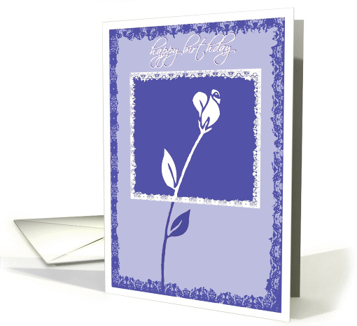 happy birthday rose blue card (242152)