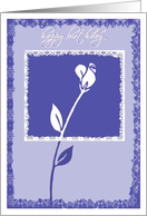 happy birthday rose blue card