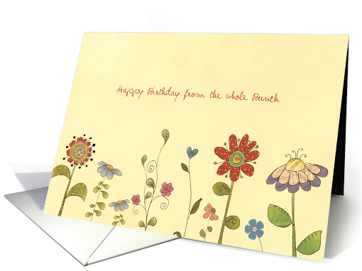 Happy Birthday from the whole Bunch, Little Flowers, card (242920)