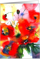 poppies blank card