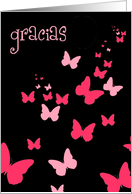 gracias butterflies pink card